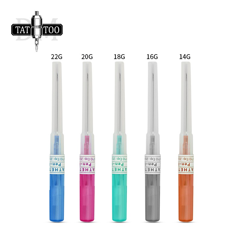 Disposable body piercing needles sterile steel surgical needles 14g 16g 18g 20g 22g 50pcs