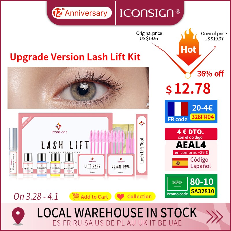 Dropshipping upgrade version lash lift kit ICONSIGN lift eyelashes lashes perm eyelash lift lash lift can do your logo