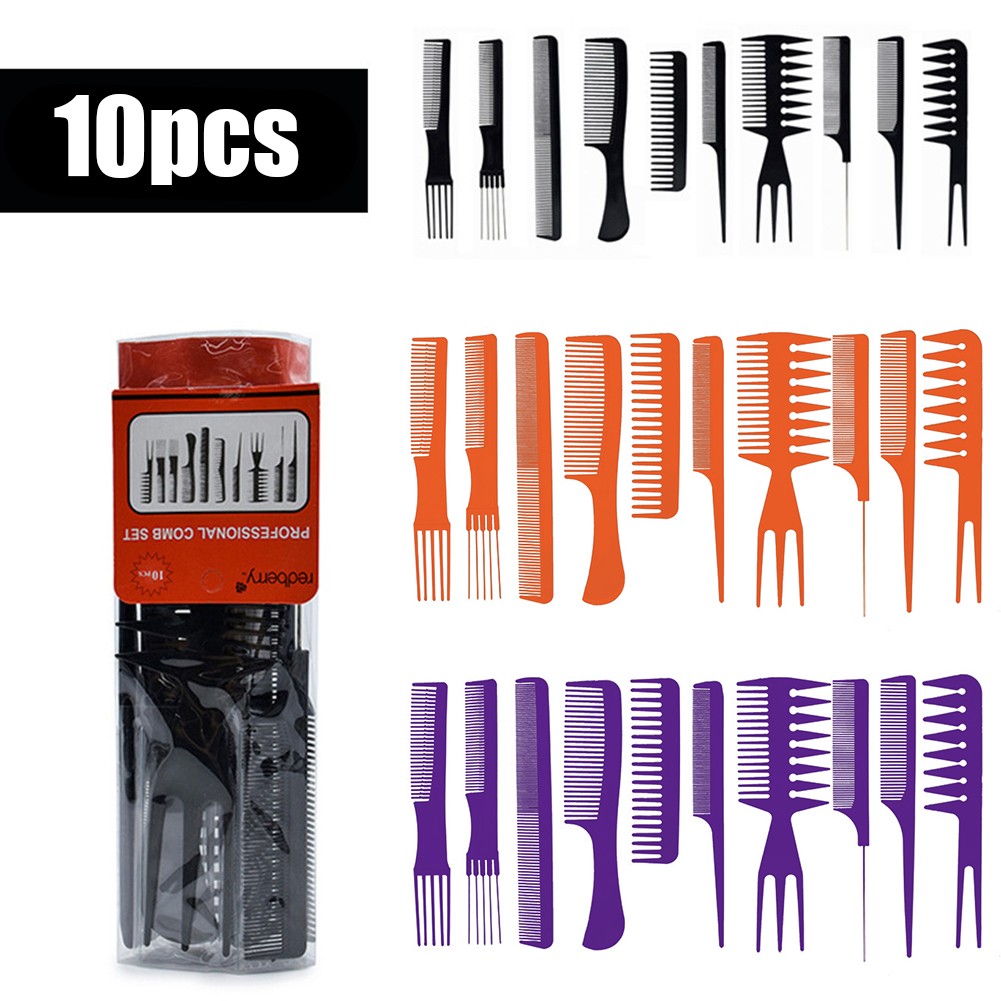 10pcs/lot Profession Salon Barber Haircut Comb Ultra-thin Anti-static Hairdressing Hair Cutting Comb Set Hair Care Styling Tool