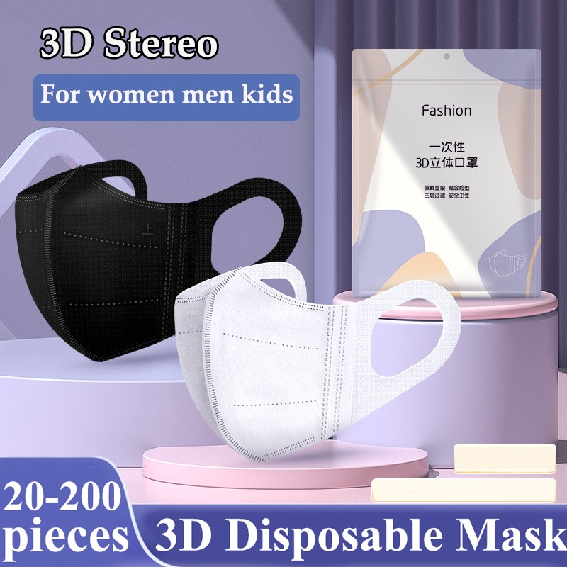 Disposable Mouth Mask Adult 3 Ply Breathable Fabric Face Mask Black Dust 3D Mascarillas Desechables Disposable Adult Mask