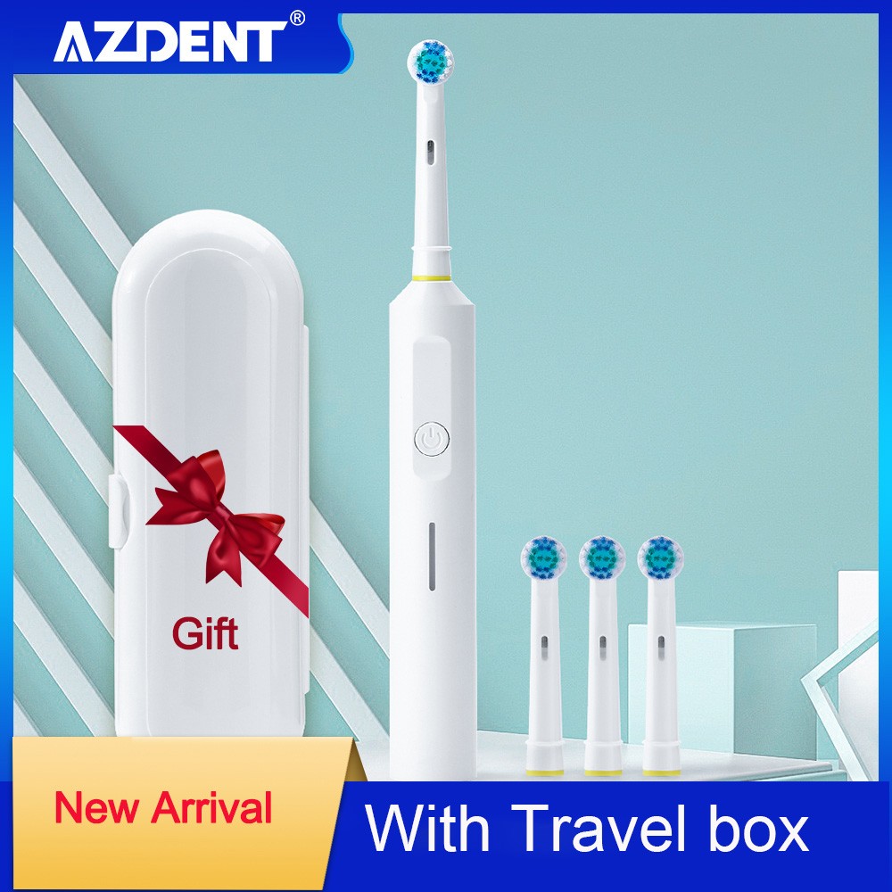 Azdent Sonic Electric Toothbrush 3 Mode Superior USB Charger Clean Toothbrush with Travel Box Replacement Heads for Adults