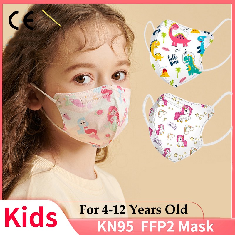 Kn95 Masks Kids N95 Breathing Mascara Cute Animal Cartoon Printed Mascarilla Fpp2 Homology Ada Boys Girls Kids Kn95 Face Mask