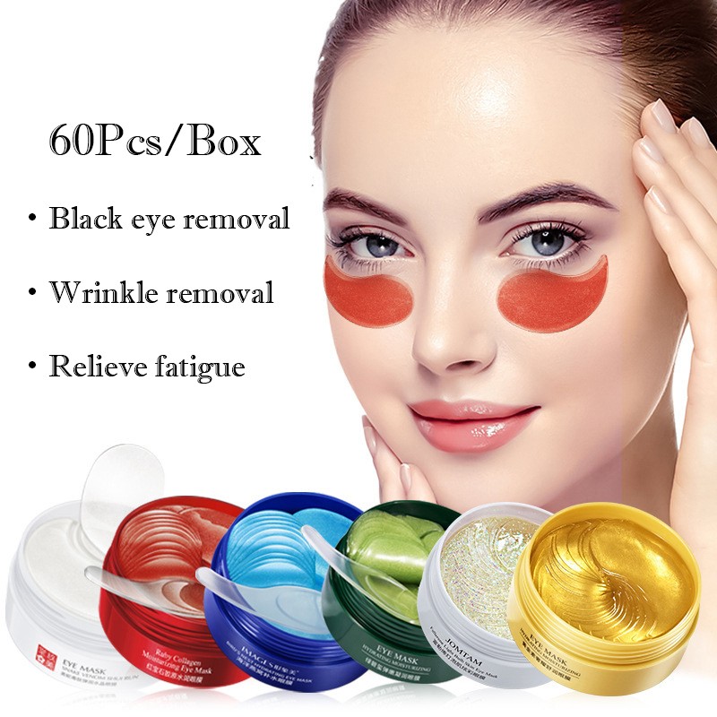 60ps Gold Collagen Eye Mask Moisturizing Anti Wrinkle Dark Circles Remove Eyes Care Gel Beauty Masks Anti Aging Eye Patches