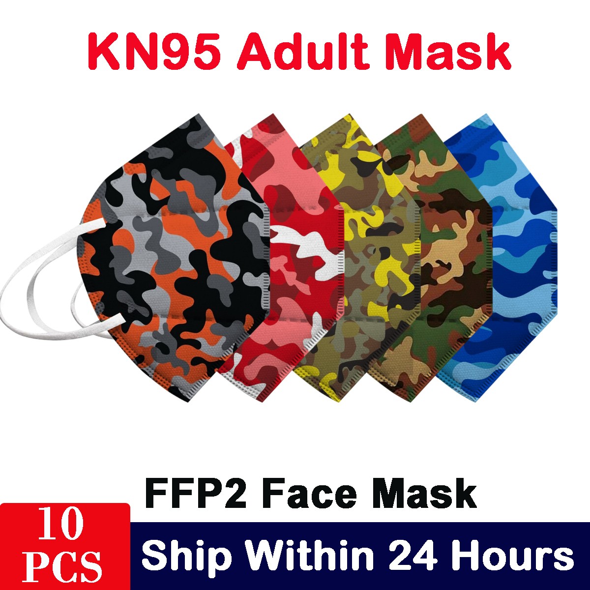 10pcs Adult KN95 Mascarilla FFP2 homology ada Black Face Mask Women Man Camouflage Printed KN95 FFP2 Mask FFP2 Masque Máscara