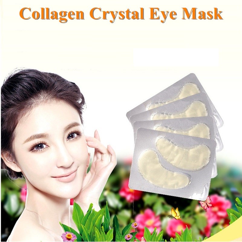 2pcs=1pair GoldCrystal Collagen Powder Eye Mask Anti-aging Removes Dark Circles Fine Lines Face Care Eyes Care