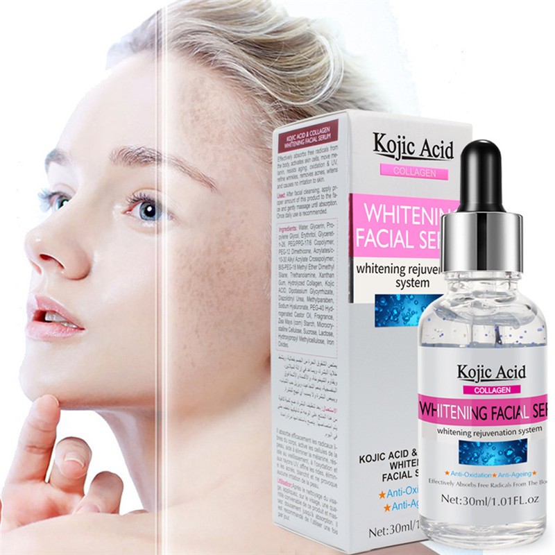 30ml Kojic Acid Moisturizing Serum Anti Aging Natural Skin Care Serum Nourish Brightening Skin Tone Facial Stock Solution TSLM1