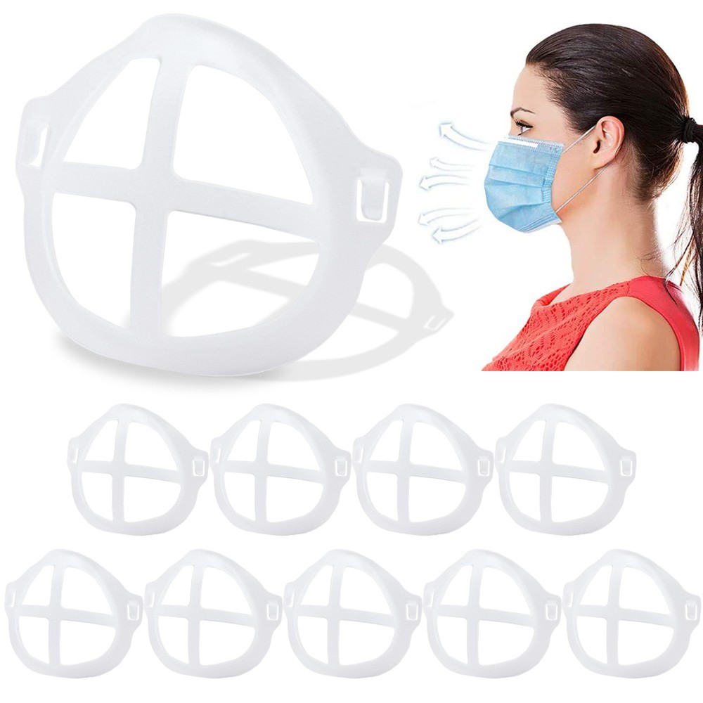 3D Mouth Mask, Breathable Support, Inner Cushion, Plastic, Silicone, Lipstick, Washable, Reusable