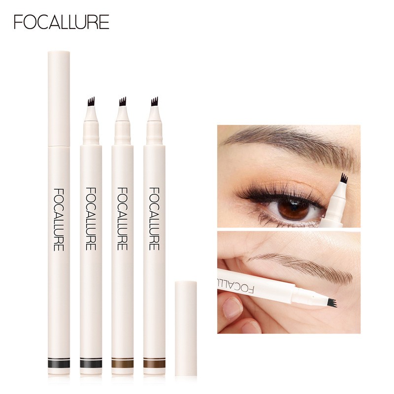 FOCALLURE - 4 Prong Liquid Eyebrow Pencil, Natural Makeup, Waterproof, Durable, Easy to Create Wild, TSLM1