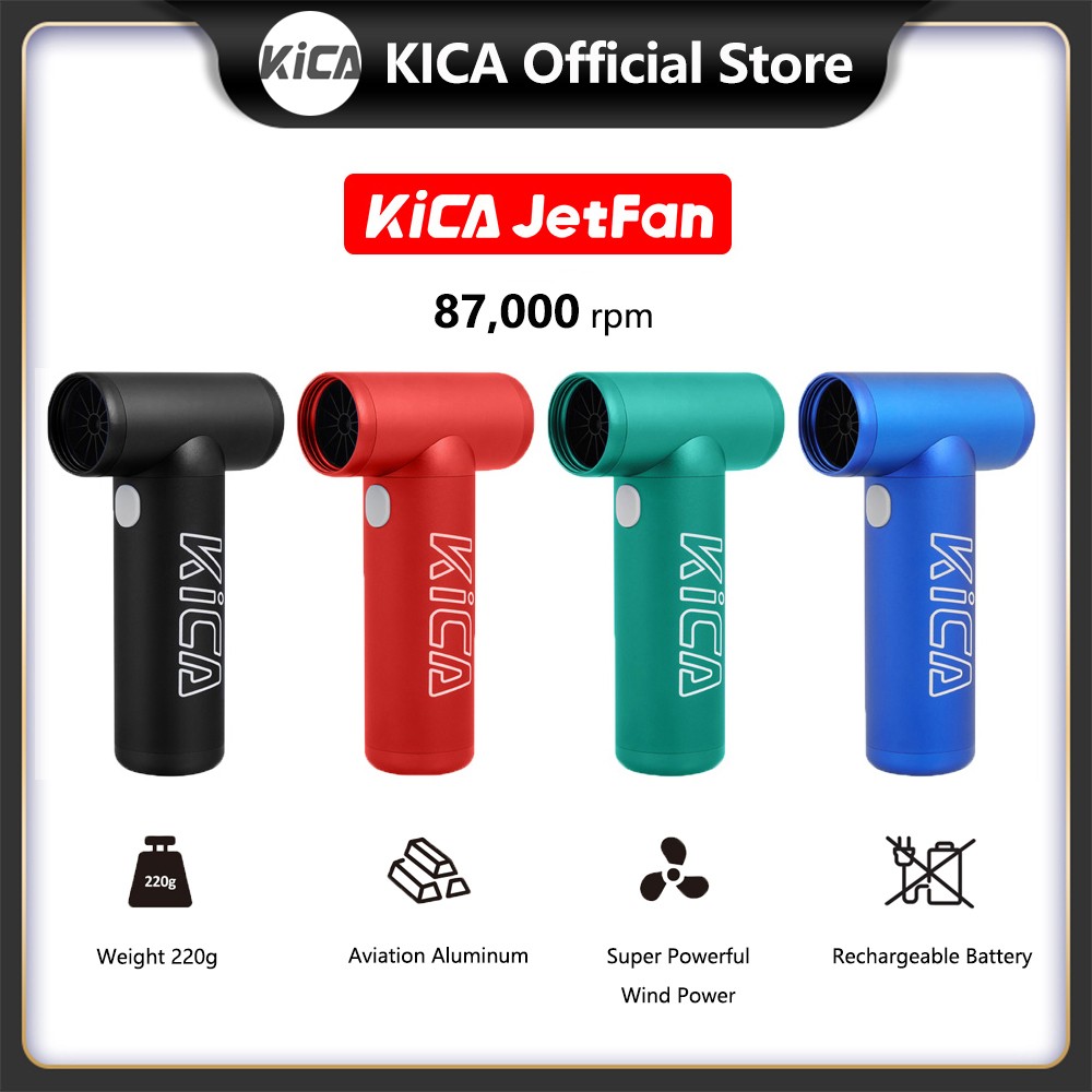 KICA Jetfan Portable Electric Air Blower Mini Turbo Fan Wireless Compressed Air Can Duster Computer Keyboard Camera Car Cleaner