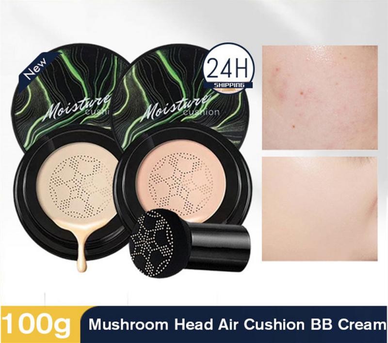 Air Cushion BB Cream Moisturizing Makeup Concealer Face Foundation With Mushroom Head Puff Cover Spots Marks Waterproof Lasting