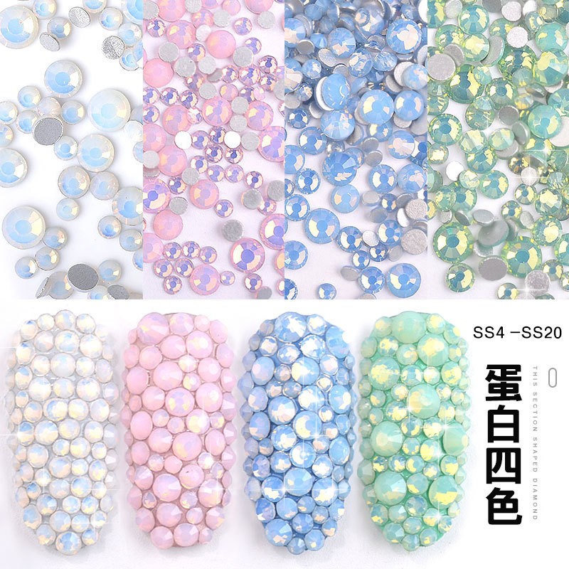 350pcs/bag Nail Art Accessories Flat Diamond Nail Diamond Glass Crystal Diamond Diamond Small Zircon Nail Art Decorations DIY