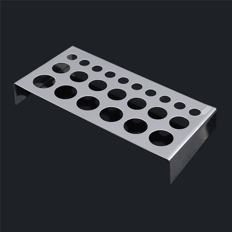 21 Holes Tattoo Pigment Holder Tattoo Pigment Ink Cover Cup Holder Rack Stainless Steel Rack Holder Tip Supply Tattoo Accessories