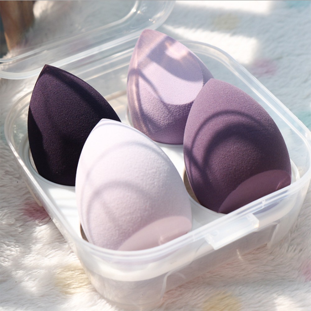 4pcs Cosmetic Makeup Blender Puff Makeup Sponge With Storage Box Foundation Powder Sponge Beauty Tool Women Make Up Accessories