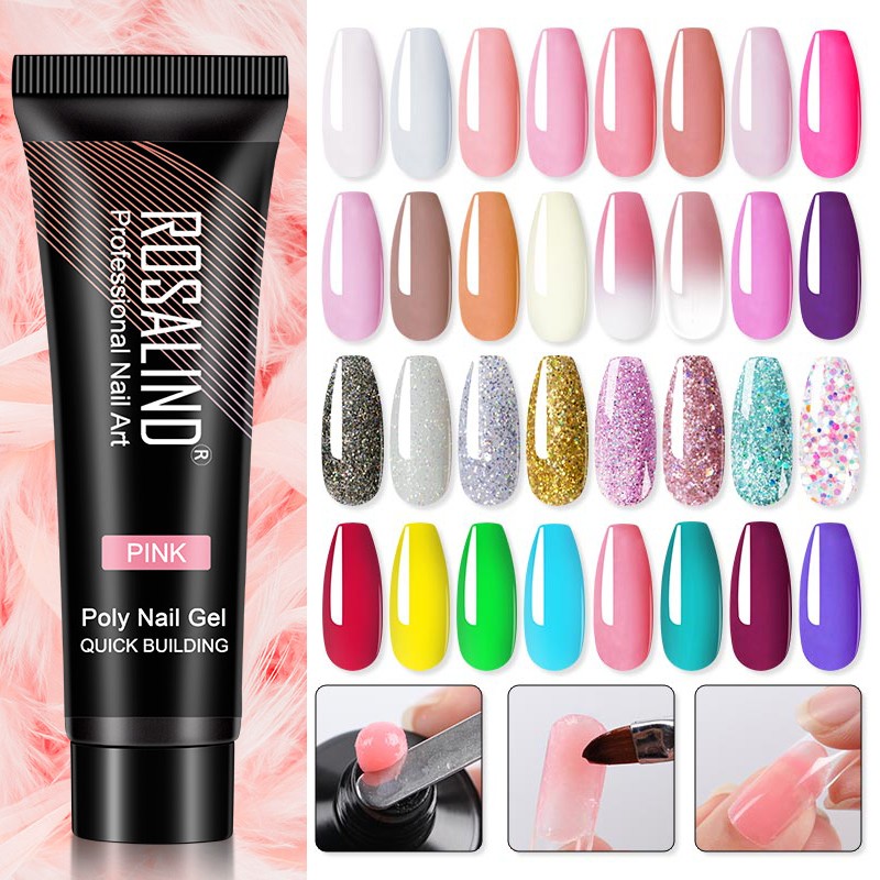 Rosalind 15ml Poly UV Nail Extension Gel 102 Colors Nail Art Design Manicure Semi Permanent Varnish Nail Polish Building Gel