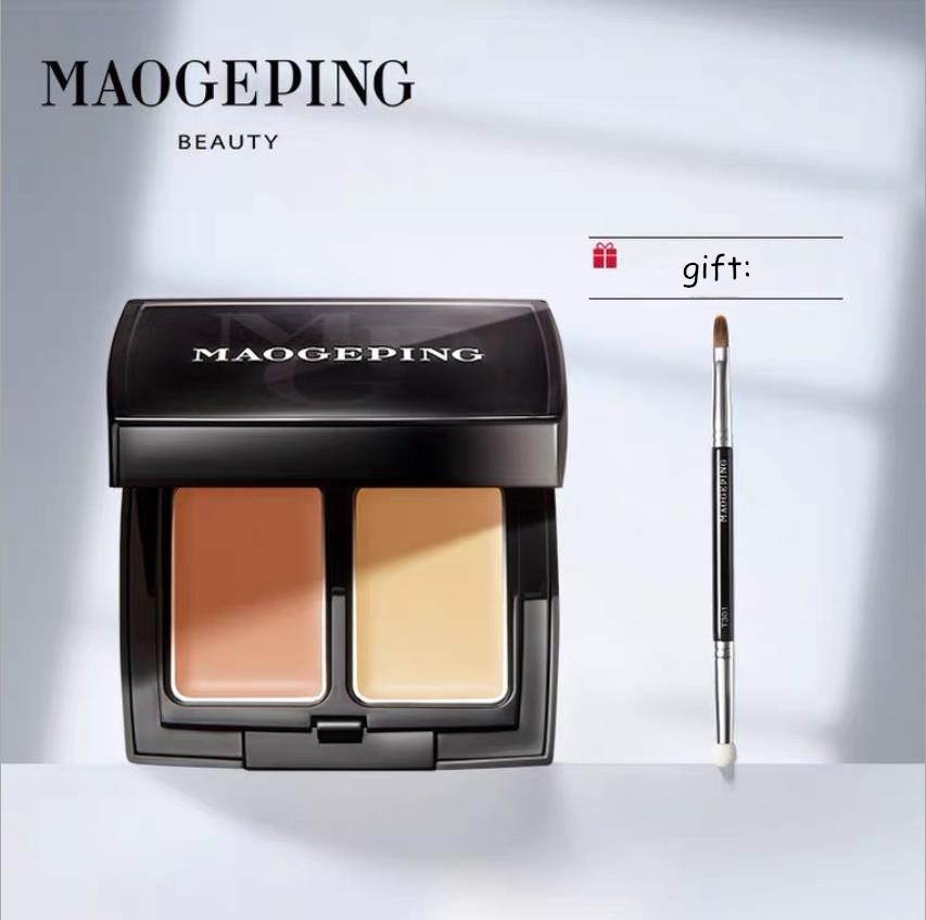 MAOGEPING Beauty كريم خافي عيوب مزدوج اللون 1.8g * 2 تغطية عالية طويلة الأمد ماكياج الوجه ترطيب مستحضرات التجميل