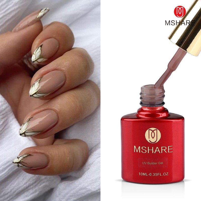 MSHARE Light Brown Nail Builder Liquid Gel In Bottle Nail Extension Quick Build Clear Led UV Gel 10ml