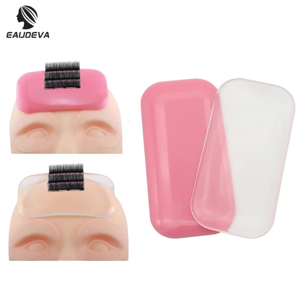 1/2pcs Eyelashes Grafting Tools False Eyelashes Extension Silicone Pad Reusable Eyelashes Extension Holder Forehead Pads Makeup Tool