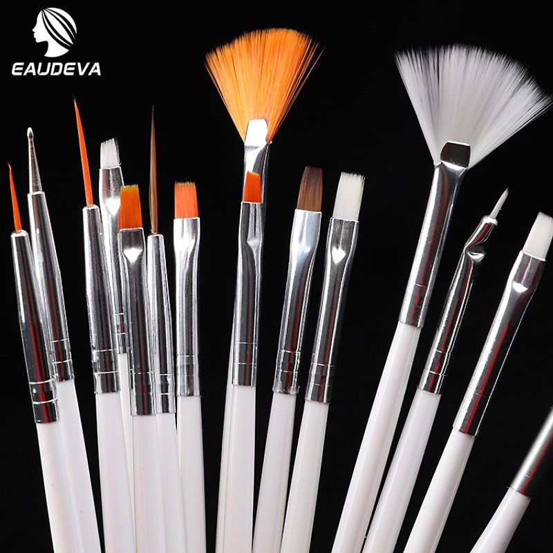 15pcs/set Nail Art Brush Manicure Gel Brush Dotting Painting Design Nail Brushes Liquid Powder Carving Brush Manicure Decoration