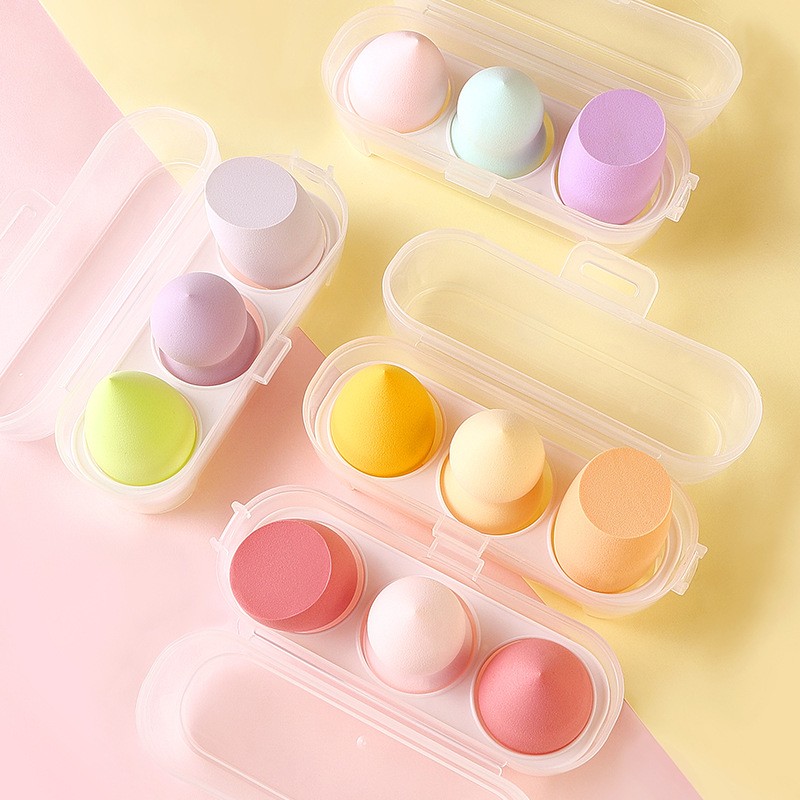 3pcs/set Makeup Sponge With Box Female Cosmetic Blender Puff Foundation Powder Beauty Tool Esponjas Para Maquillaje