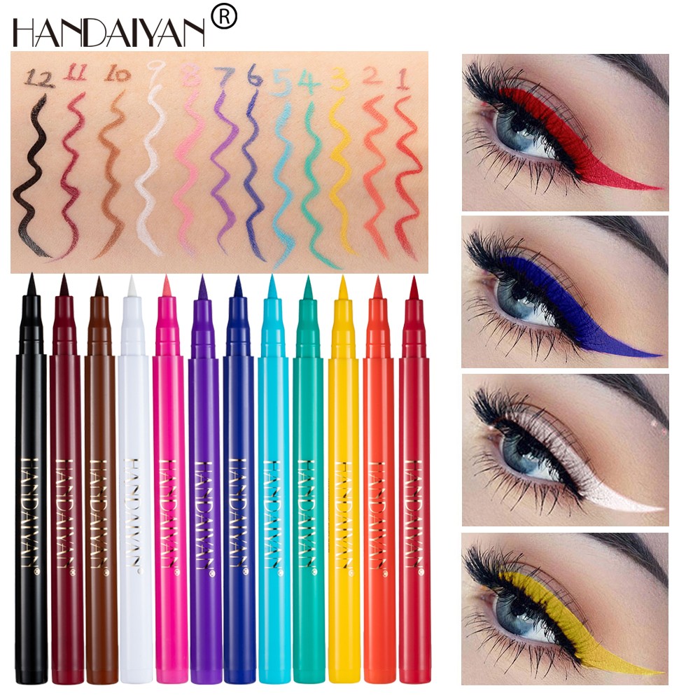 Colorful Liquid Eyeliner Waterproof Gel Eyeliner Stamp Pen Pencil Long Lasting No Blooming Waterproof Eye Liner Makeup Tools