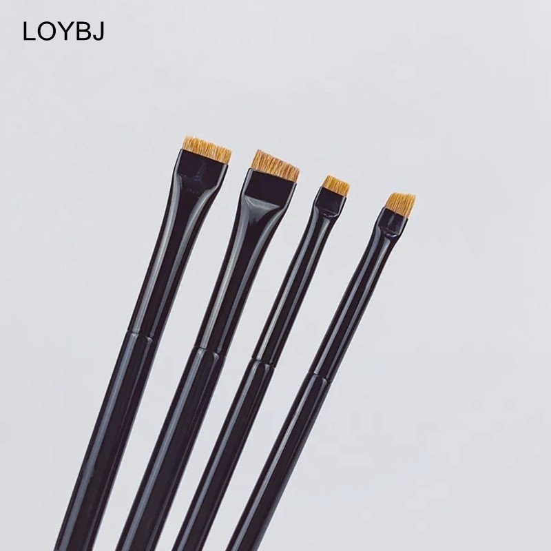 Loebig Professional Eye Makeup Brushes Flat Eyeliner Brush Angled Eyebrow Cosmetic Brush Outline Super Fine Make Up Brushes Set