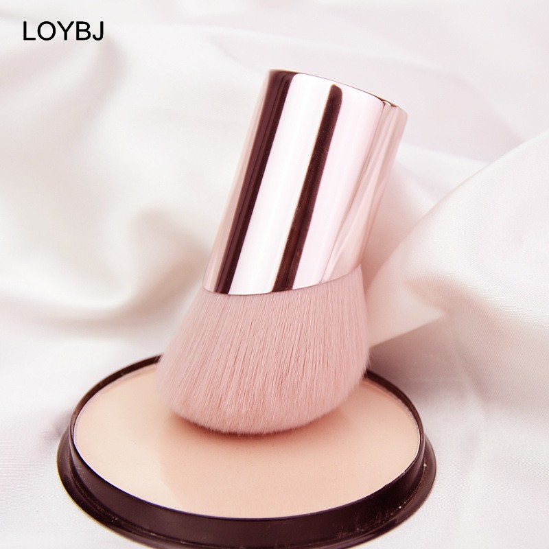 LOIBIG 1PC Oblique Cosmetic Powder Brush Round Head Powder Foundation Blush Contour Brushes Professional Cosmetic Blending Tools