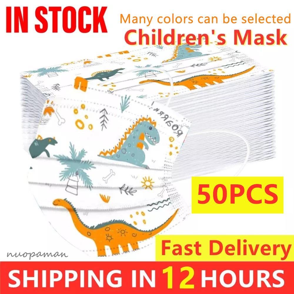 Fast Delivery Cartoon Kids Disposable Protective Mask 3 Layer Non-woven Baby Filter Hygiene Thicken Children Face Mouth Mask