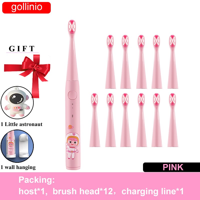 Gollinio Electric Toothbrush Kids Usb Fast Charging GL54B Children's Toothbrush Rechargeable Toothbrush Replacement Head