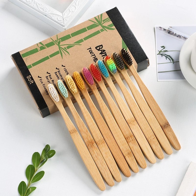 10pcs Bamboo Toothbrush Natural Bamboo Toothbrush Set Soft Bristles Charcoal Teeth Eco Bamboo Toothbrushes Dental Oral Care