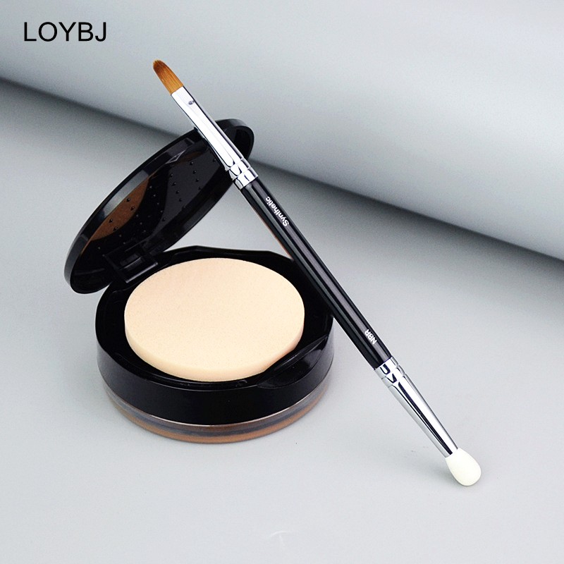 Loebig New Concealer Makeup Brushes T301 Double Ended Soft Sponge Wool Fiber Powder Concealer Cosmetic Blending Fine Brush Set