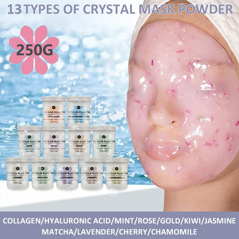 Natural Soft Hydro Jelly Mask Powder Set Peel Off Rubber Facial Mask Jar Spa Whitening Rose Collagen Hyaluronic Acid Skin Care