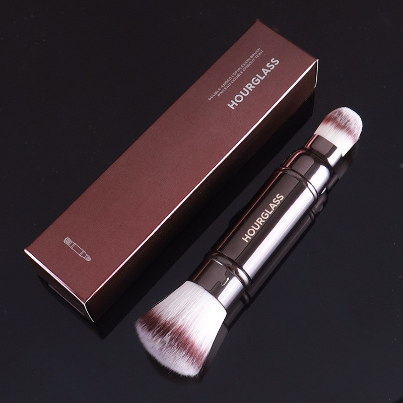 Hourglass Makeup Brushes Retractable Double-ended Dense Powder Face Liquid BB Cream Skin Portable Makeup Brush Tools