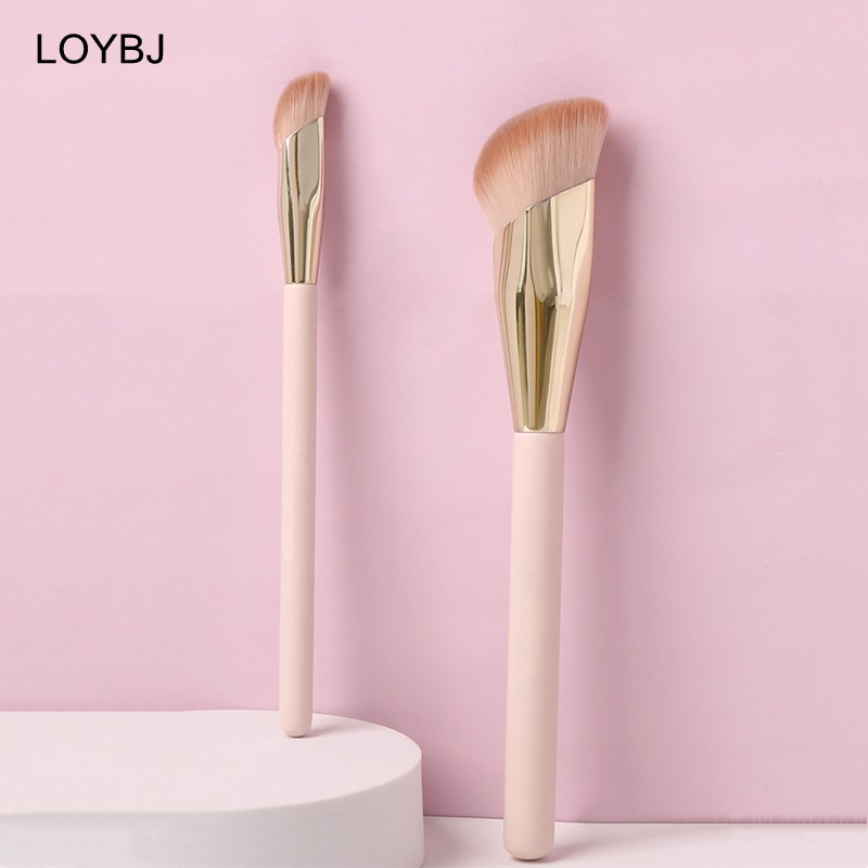 Wig 1/2 Piece Foundation Makeup Brush Slant Head Liquid Foundation Concealer Cosmetic Blending Brushes Face Contour Beauty Tool