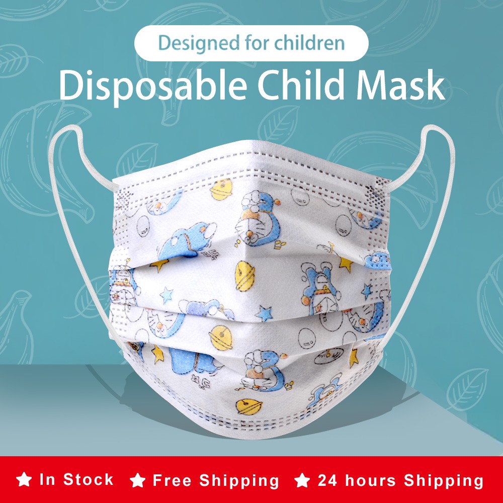 Children's disposable mask girl 3 layer respirator anti-dust maske Doraemon cartoon children's masks mascarillas ninos kitty bear