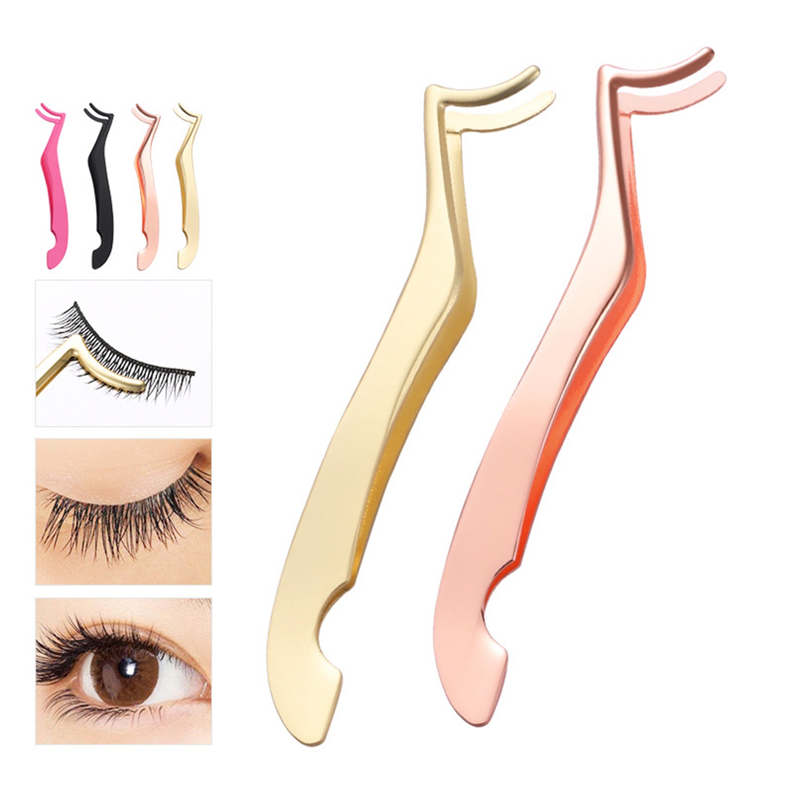 False Eyelash Tweezers Fake Eye Lash Rod Eyelash Extension Curler Pliers Auxiliary Clip Clamp Makeup Tweezers Tools