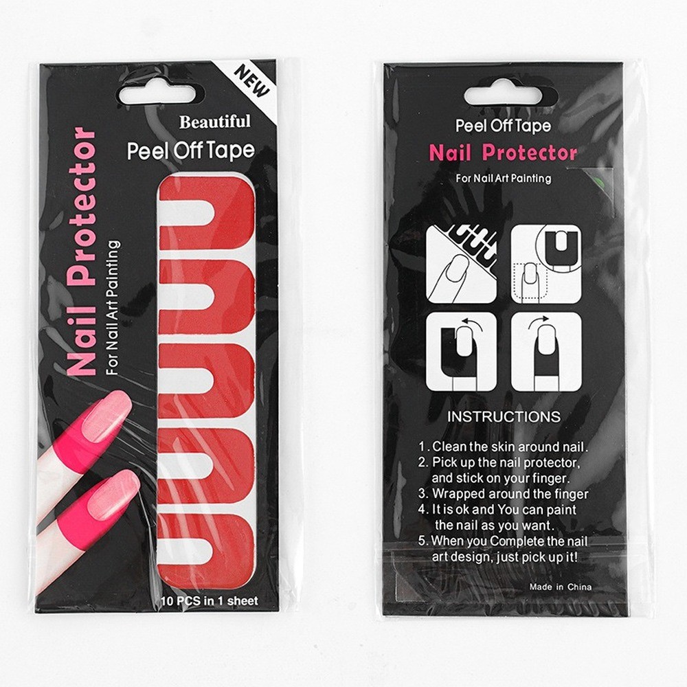 50pcs Peel Off Nail Tapes Skin Barrier Leak Proof Sticker Nail Art Protector Cover Nail Art Sticker