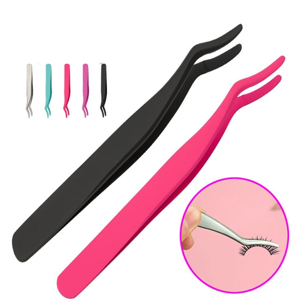 False Eyelash Tweezers Clip Fake Stainless Steel Lash Curler Rod Eyelash Extension Tweezers Remover Makeup Tools