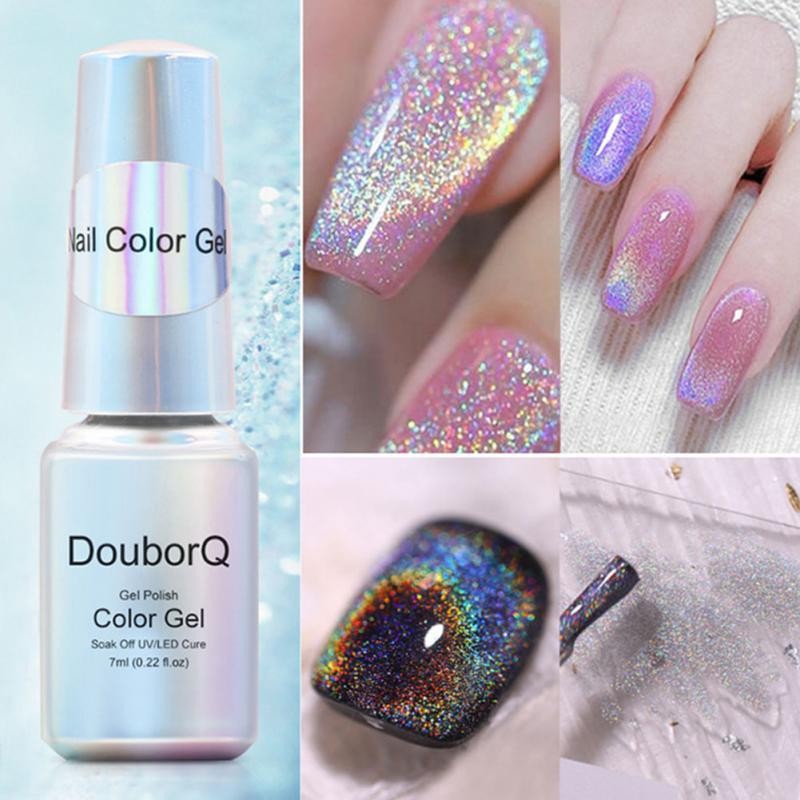 7ml rainbow holographic cat magnetic gel laser glitter magnetic gel varnish soak off uv gel nail gel