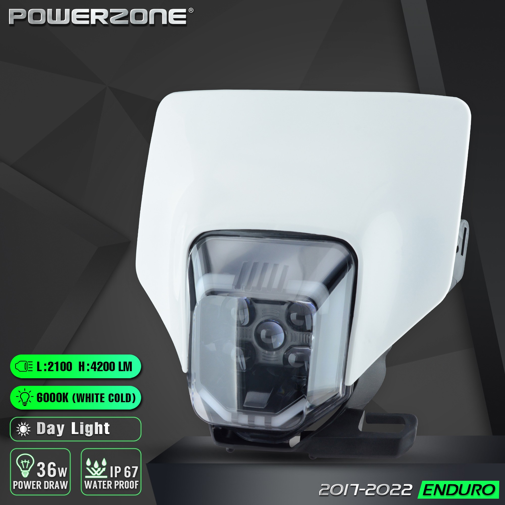 POWERZONE New Motorcycle 2021 Headlight Headlamp Head Lamp Light For Husqvarna FE250 FE350 FE450 2020 2021 2022 LED Headlight