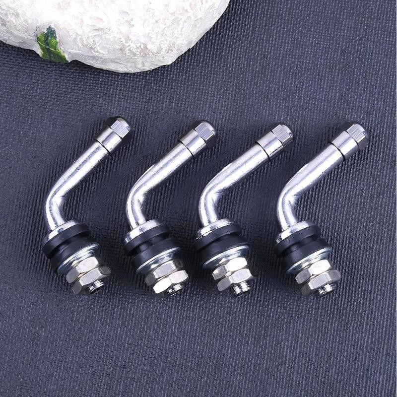 4pcs 90 degree angle bolt in tubeless chrome plated metal tire valve