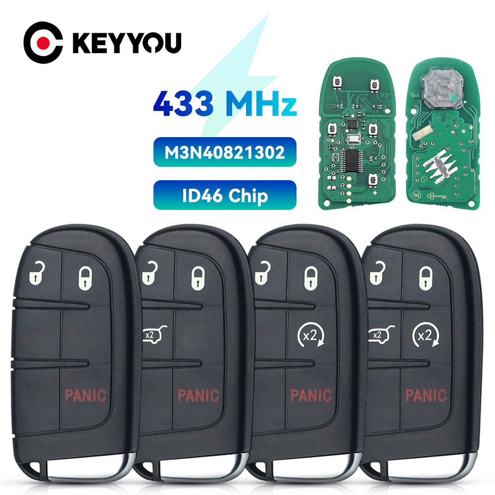 KEYYOU Replacement 5 Buttons Smart Remote Key M3N40821302 Fob 433MHz For Jeep Grand Cherokee 2013 2014 2015 2016 2017 2018