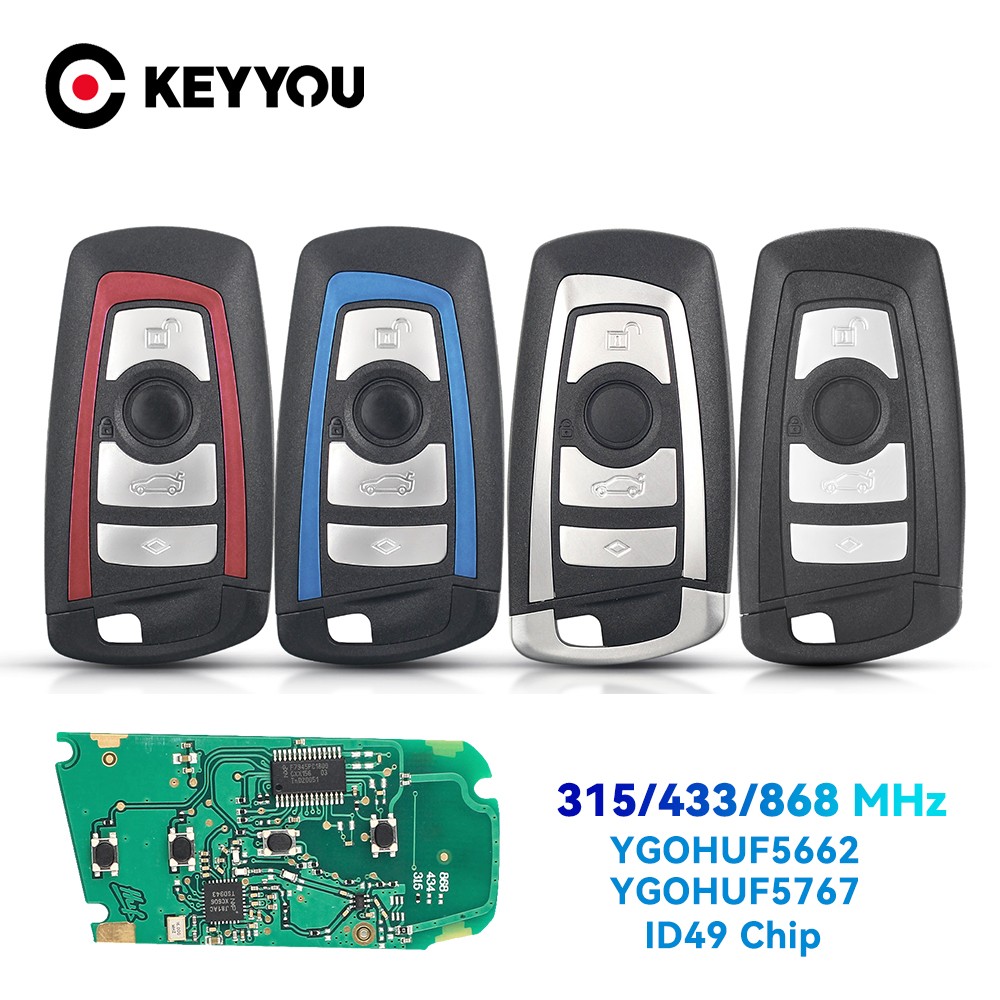 KEYYOU-مفتاح تحكم عن بعد ذكي 3/4 زر ، لسيارات BMW 5 و 7 و F Series ، 315-434 ، YGOHUF5662 / YGOHUF5767 ، 868 ميجا هرتز ، 2009 ميجا هرتز ، 2016 ميجا هرتز