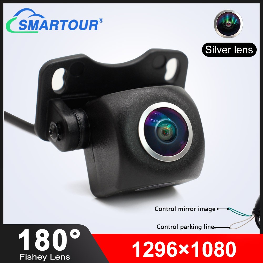 Smartour 1080P 180 ° CCD سيارة الرؤية الخلفية عكس كاميرا أندرويد السيارات شاشة للمساعدة في ركن السيارة بسهولة HD للرؤية الليلية كاميرا أمامية عالمية