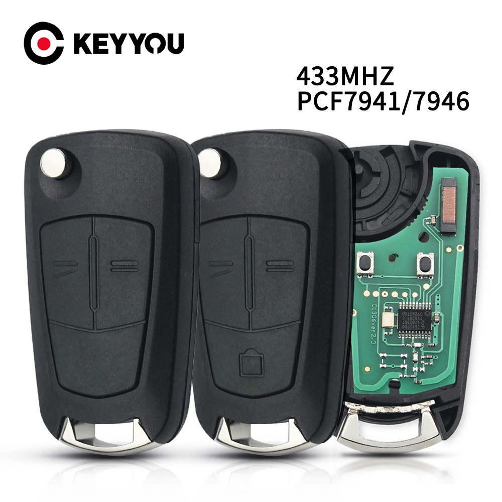 KEYYOU Flip مفتاح السيارة عن بعد 433Mhz لأوبل/فوكسهول أسترا H 2004-2009 زافيرا B 2005-2013 فيكترا C 2002-2008 سيجنيام كورسا D