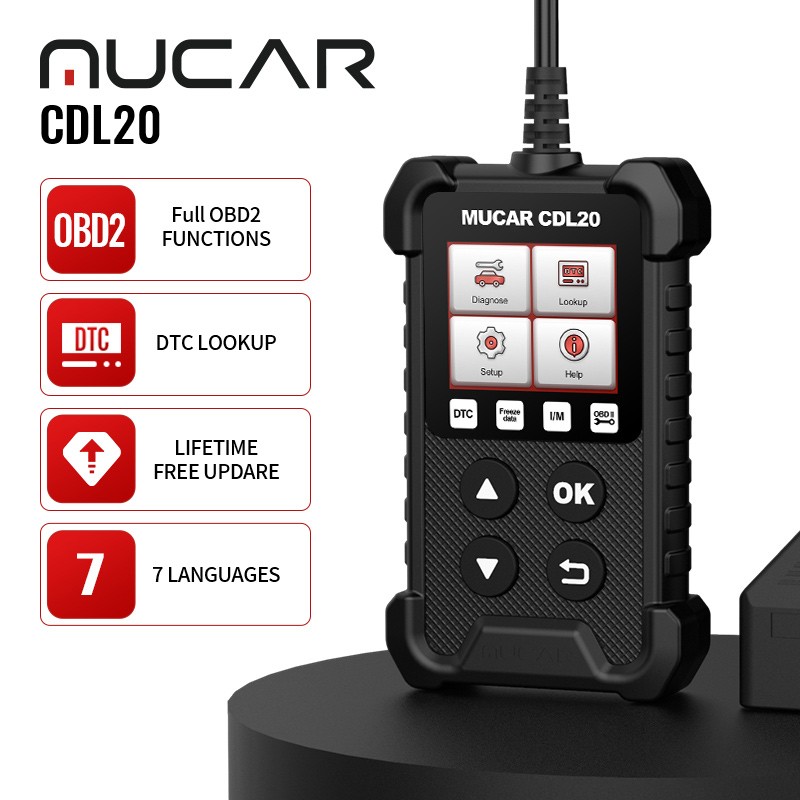 MUCAR CDL20 OBD2 ماسح الرادار الخاص بالسيارة obd2 السيارات أداة تشخيص pk elm327 cr3001 رمز القارئ OBD2 أداة تشخيص السيارات شحن مجاني