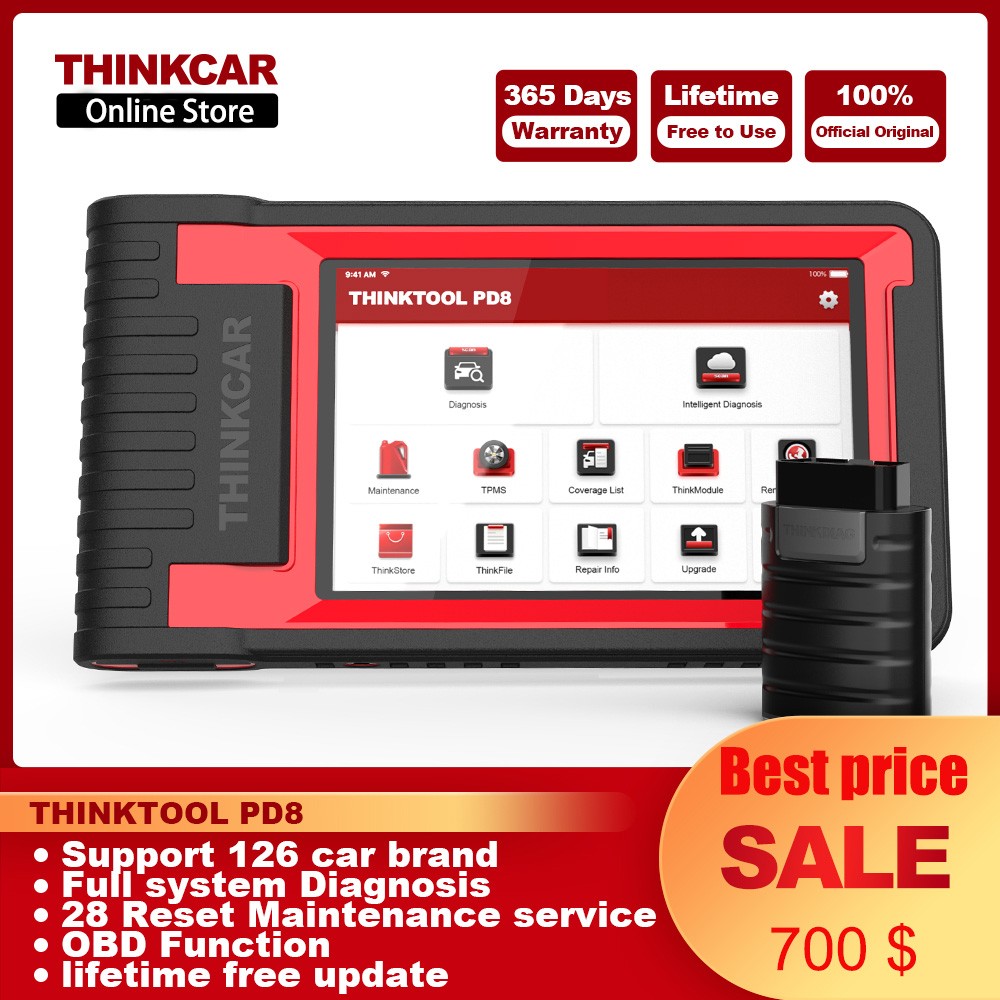 THINKCAR ThinkTool PD8 Professional Automotive OBD2 Scanner Full System 28 Reset Service Lifetime Free Work Test Diagnostic Tools