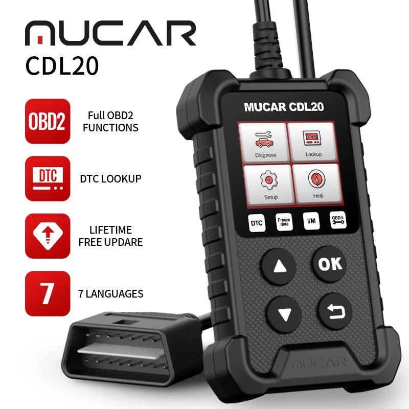 MUCAR CDL20 Professional Obd2 Diagnostic Tools Engine Analyzer Code Reader Automotive Automotive Scanner Tool for Engine System PK ELM 327