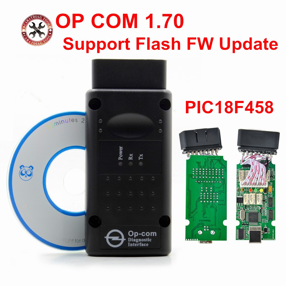 2018 أحدث OPCOM V1.70 البرامج الثابتة أفضل نوعية OP-COM لأوبل أداة التشخيص OP COM مع PIC18f458 الحقيقي يمكن تحديث فلاش