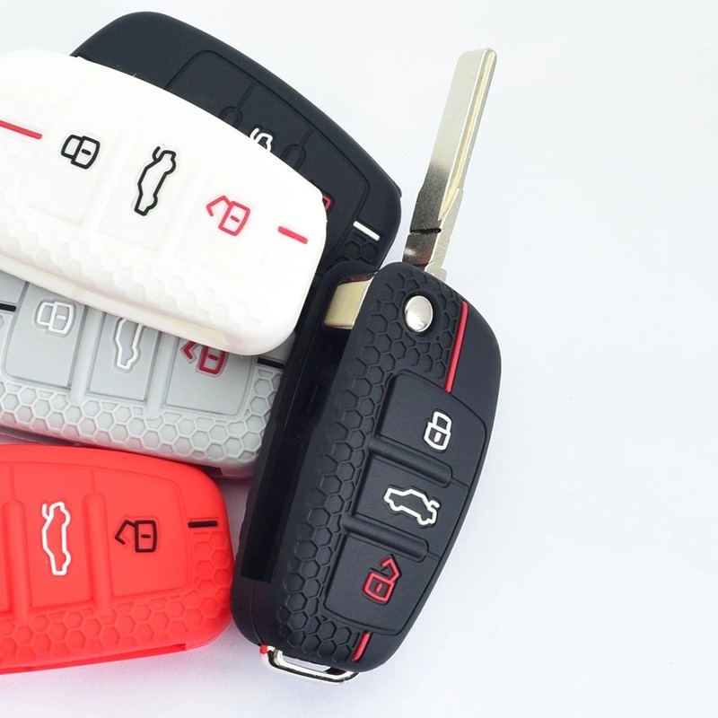 Silicone Flip Car Key Case Cover Remote Control Cover Protector For Audi A1 A3 A6 Q2 Q3 Q7 TT TTS R8 S3 S6 RS3 RS6 Accessories