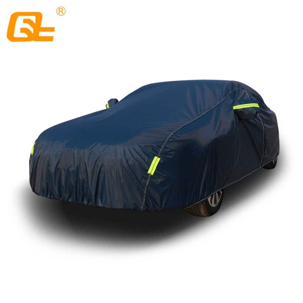 190T Universal Full Car Cover Blue Outdoor Snow Ice Dust Sun UV Shade Cover Auto Exterior Accessories Fit Suv Sedan Hatchback